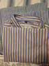 Colombass純棉條紋襯衫男長(cháng)袖修身免燙加大碼男士全棉牛津紡商務(wù)休閑襯衣 PL113藍色條紋 46 曬單實(shí)拍圖