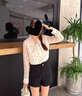 羅蒙（ROMON）長袖襯衫女秋季2024新款高級感洋氣減齡小衫雪紡襯衣碎花內(nèi)搭上衣 白色 M 90-105斤 曬單實拍圖