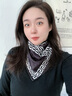 三角圍脖女冬季新款保暖防風(fēng)防寒百搭時(shí)尚護頸脖套套頭圍巾假領(lǐng)子 黑底回紋邊【德絨-套頭圍脖】 曬單實(shí)拍圖