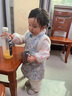 幼歌（YOUGE）【年服】嬰幼兒2023龍年冬款復古國風背心連衣裙甜美碎花A字裙潮 錦緞藍 90 cm 曬單實拍圖