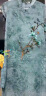 墨茉（MORIMUIR）连衣裙子女夏雪纺短袖民族风印花改良旗袍中长裙中年优雅宽松韩版 绿色 2XL(125-135斤) 实拍图