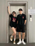 MDlila《兩件裝》草莓熊情侶裝夏季衣服短袖t恤一男一女寬松半袖定制 男黑+女白 L 男+女S 曬單實(shí)拍圖