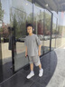 童偎（TONGWEI）童裝男童套裝新款兒童夏裝休閑兩件套短袖短褲學(xué)生男孩中大童衣服 灰色 160碼 建議身高150cm左右 曬單實(shí)拍圖