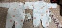 童泰秋冬0-3个月新生儿婴儿宝宝棉衣居家夹棉半背衣2件装 蓝色 52cm 实拍图
