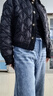 她池加絨牛仔褲2024冬季新款女裝水洗寬松休閑高腰顯瘦保暖休閑褲 曬單實拍圖