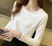 俞兆林女装韩版休闲长袖T恤学生宽松打底衫上衣女 YWTC201329 白色 M 晒单实拍图