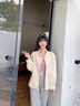 拉夏貝爾（La Chapelle）牛仔短外套女裝2025年春秋新款韓版寬松時尚小個子外套風(fēng)衣上衣女 米杏色 M 曬單實拍圖