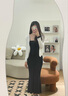 LISCN40支純棉2024新款修身吊帶連衣裙女魚(yú)尾裙長(cháng)款休閑百搭透氣 黑色 S 曬單實(shí)拍圖