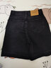 深呼吸DEEP BREATH女裝簡(jiǎn)約高腰直筒休閑純棉牛仔短褲女A100235 黑 S (2碼) 曬單實(shí)拍圖