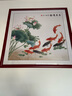 繪揚 牡丹九魚(yú)圖掛畫(huà)中式客廳電視墻上裝飾畫(huà)餐廳飯廳小尺寸玄關(guān)壁畫(huà) 5-牡丹九魚(yú)聚財圖 帶框尺寸50*50cm 咖啡色框 曬單實(shí)拍圖