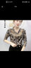 【新品女裝】打底衫女內(nèi)搭修身上衣百搭長(zhǎng)袖t恤秋冬加絨長(zhǎng)袖打底衫女立瓴顯瘦上衣中年時(shí)尚保暖修身T恤 V瓴燙鉆豹紋【薄款】 5XL 建議140-155斤 曬單實(shí)拍圖