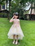 小咔衣濃兒童禮服公主裙高端女童鋼琴演奏演出服主持人演講走秀晚禮服夏季 香檳色無(wú)袖前短后長(cháng) 130 曬單實(shí)拍圖