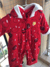 哈貝比嬰兒衣服秋冬寶寶連體衣棉衣嬰幼兒衣服加厚保暖爬爬服新生兒嬰兒寶寶衣服新年裝年裝嬰兒棉服 紅色 66(3-6月） 曬單實(shí)拍圖