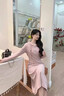 圣保美粉色針織衛(wèi)衣連衣裙秋冬季女裝2025新款長(zhǎng)袖連帽氣質(zhì)裙子長(zhǎng)裙顯瘦 粉色 S 碼 曬單實(shí)拍圖