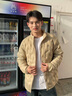 安踏（ANTA）氫羽絨丨短款輕薄羽絨服男款冬季立領(lǐng)保暖防風(fēng)棉服外套男裝 素卡其-1 XL (男180) 曬單實拍圖
