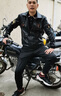 夏冰妮夾克男休閑外男韓版潮流修身帥氣男士皮衣秋冬季加絨刺繡機車(chē)服 黑色（冬款加絨） XL 曬單實(shí)拍圖