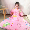 零零豬純棉兒童睡袋防踢被子神器6-12歲3-6歲2-3歲大童寶寶春秋冬季薄款 純棉粉色小恐龍 120cm（3-6歲）春秋 曬單實(shí)拍圖