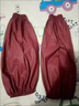 QUEENJOY加長(cháng)款皮袖套防水軟皮耐磨男女廚房防油污套袖工作勞保加厚pu護袖 暗紅3雙裝 曬單實(shí)拍圖