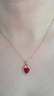 ?？ㄒ?99項鏈女寶石金吊墜金鎖骨鏈子紀念日情人節生日禮物 紅寶石吊墜(配18金K項鏈) 曬單實(shí)拍圖