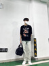至唯 重磅短袖t恤男夏季新款寬松衣服美式高街半袖潮牌流男裝純棉上衣 黑色 XL【推薦110-130斤】 曬單實(shí)拍圖