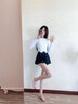 AQUAPLAY泳衣女式連體長袖保守顯瘦遮肉速干防曬游泳衣沖浪服 初醒如夢泳鏡泳帽3件套 M (96-110斤) 曬單實拍圖