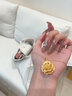 中國黃金（CHINA GOLD）絕色牡丹花黃金吊墜女足金媽媽款項鏈送長輩愛人媽媽 【京速達(dá)】絕色牡丹吊墜 約4.4g【贈925銀鏈】 曬單實拍圖