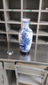 汪洋大海景德鎮陶瓷器仿古青花瓷花瓶插花新中式客廳電視柜酒柜裝飾品擺件 46cm花鳥(niǎo)冬瓜+底座 曬單實(shí)拍圖
