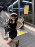 嘉麗薇連衣裙女夏季新款性感包臀裙外穿背心吊帶打底裙中長款后媽裙 黑色 M （85-95斤） 曬單實拍圖