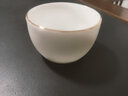 PGY功夫茶杯6只裝厚胎不燙手羊脂玉白瓷品茗杯陶瓷杯茶具帶杯架茶杯 扳指杯金福+竹排杯架 6只 曬單實拍圖