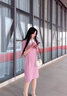 經(jīng)典故事（JANE STORY）2025夏季新款粉色職業(yè)連衣裙女別致氣質(zhì)女神范高端正式場(chǎng)合中長(cháng)裙 A03粉色 L 曬單實(shí)拍圖