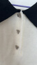 Olrain歐芮兒氣質(zhì)POLO領(lǐng)短袖針織衫女裝夏季撞色上衣通勤 杏白色 M 曬單實(shí)拍圖