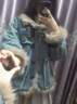 LPOX棉服女牛仔毛毛外套女冬季寬松加厚保暖高級感拼接復(fù)古潮 復(fù)古藍(lán) [夾棉] M 曬單實(shí)拍圖
