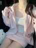 燦圖韓系chic衛(wèi)衣女秋季薄款可愛百搭簡約寬松外套甜妹小眾垂感上衣服 粉紅色 M 曬單實(shí)拍圖