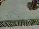 帕布（pabu）雕花絨裙邊沙發(fā)床套彈力防滑無(wú)扶手折疊沙發(fā)罩全包通用沙發(fā)蓋布巾 大葉子-薄荷綠 中號【長(cháng)：150-190cm丨寬120以?xún)?曬單實(shí)拍圖