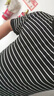 皮爾卡丹（pierre cardin）冰絲條紋短袖T恤男夏季休閑針織體恤男士圓領(lǐng)彈力半袖男針織 1615黑色 170 曬單實(shí)拍圖