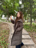 LAGOGO【防鉆絨】灰色長(zhǎng)款羽絨服女拉谷谷2024年冬款巴恩風(fēng)外套 灰色 M 曬單實(shí)拍圖