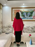 恒源祥披肩女外搭氣質(zhì)2025年新款外搭帶袖披風(fēng)婚禮胖媽媽喜婆婆斗篷外套 酒紅色純色偏厚春秋冬款 曬單實(shí)拍圖