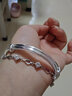 陳銀匠999銀手鐲女圓款流星雨滿(mǎn)天星韓版簡(jiǎn)約森系學(xué)生足銀鐲子送女友 推拉流星雨手鐲35克 曬單實(shí)拍圖