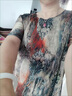 KLZMAIRAE重磅真絲連衣裙女夏裝新款中老年女裝寬松大碼桑蠶絲裙子 紅色 2XL 【建議115-130斤穿】 曬單實(shí)拍圖