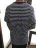 途尊（kingtrip）夏季海魂衫男短袖T恤條紋圓領水手服女海軍風棉T半袖情侶裝寬松 男 天藍色 5XL 曬單實拍圖