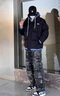 安初夏棉衣男士休閑套裝冬季外套潮流新款棉服穿搭配學(xué)生衣服男裝三件套 黑色棉衣+加絨白色衛衣+加絨黑褲 XL 曬單實(shí)拍圖