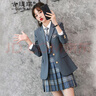 古緹琪學院風小西裝外套女春秋校服新款JK制服洋氣英倫風西服百褶裙套裝 灰色西裝+馬甲+百褶裙+白襯衫 XL【適合109-118斤】 曬單實拍圖