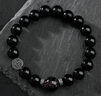 古耐純銀黑檀木手串男士黑曜石手鏈男生情人節生日禮物男朋友實(shí)用高檔 檀珠黑曜石手串 曬單實(shí)拍圖