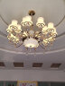安灯堡客厅吊灯现代简约欧式卧室2024款餐厅书房两用水晶灯饰具套餐702 15头配遥控+三色变光LED灯 实拍图