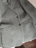 吉約蒙（G·MONS）羊毛單西服上衣男羊毛西裝修身商務(wù)輕正裝男秋冬毛呢外套結婚新郎 灰色【單上衣】 48 曬單實(shí)拍圖
