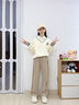 優(yōu)優(yōu)1點(diǎn)（Yoyo one）女童春秋套裝2025新款女大童女孩衛(wèi)衣學(xué)院風(fēng)秋季洋氣春款兒童秋裝 15188咖色4948米白 150cm 曬單實(shí)拍圖