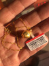 千影珠寶黃金項鏈9999足金鏈子女款素金蘋果吊墜真金素鏈套鏈送禮按克 足金套鏈 3.73-3.9g (吊墜+鏈子) 曬單實拍圖