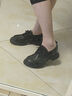卡帝樂(lè )鱷魚(yú)女士休閑鞋軟底軟面樂(lè )福鞋英倫小皮鞋厚底增高單鞋女鞋K014黑色39 曬單實(shí)拍圖
