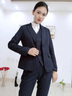 SOEM原創(chuàng  )高端女裝西裝套裝女西服正裝2022春秋氣質(zhì)時(shí)尚職業(yè)女裝外套工裝條紋工作服 藍色西裝+白襯衫+裙子 M 曬單實(shí)拍圖