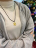 中國黃金（CHINA GOLD）黃金吊墜男女款足金生肖龍柱吊墜本命年生肖龍項鏈生日禮物送男友 生肖龍項鏈【配黑繩】 約1g 曬單實拍圖